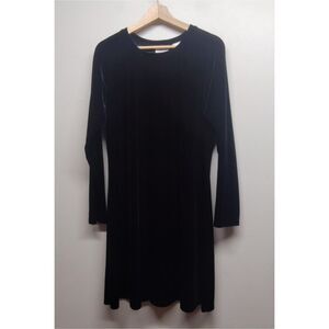 Moda International Witchy Mini Dress Women L Black Velvet Long Sleeve Whimsigoth